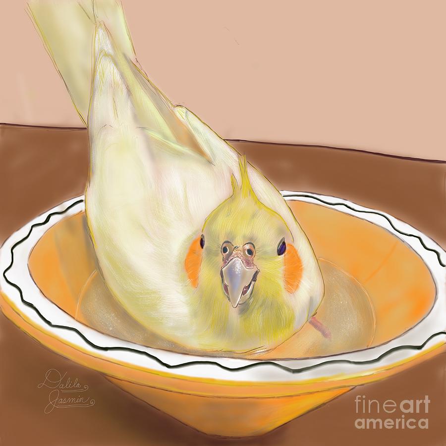 Cockatiel Digital Art - Sweetness by Dalila Jasmin Cockatiel Digital Art - Sweetness by Dalila Jasmin