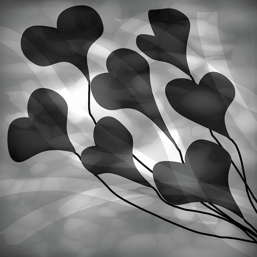 Abstract Photograph - Swept Away in Your Love Black and White by Debra and Dave Vanderlaan