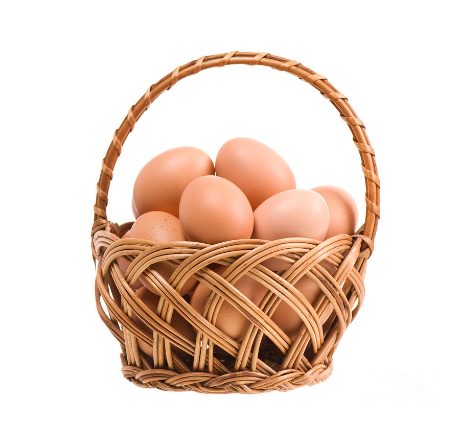 Easter Photograph - Swieconka full of eggs in wicker basket  by Arletta Cwalina