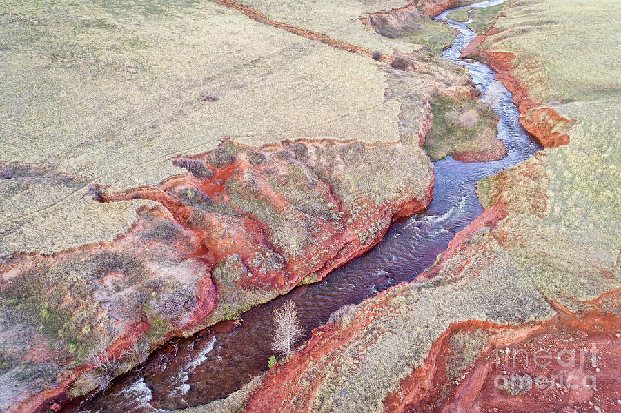 swift creek at  Colorado foothills - aerial view Photograph by Marek Uliasz