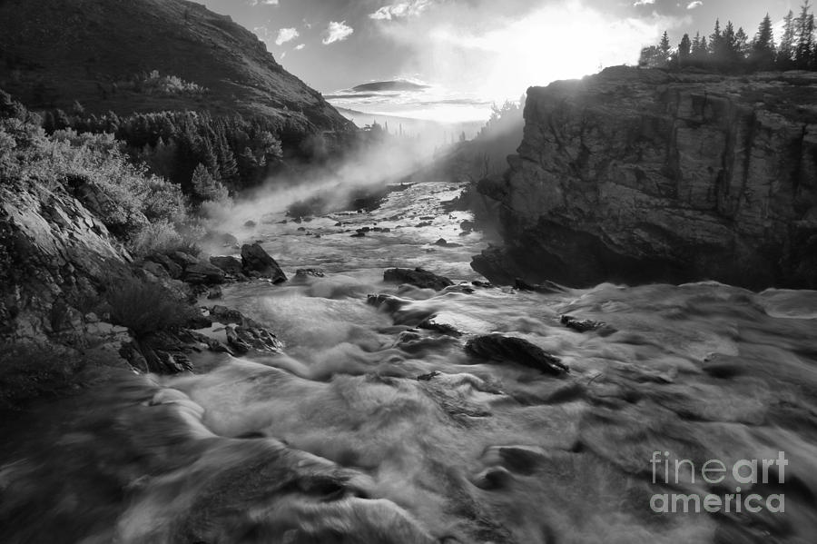 Black And White Photograph - Swiftcurrent Black And White Sunrise by Adam Jewell