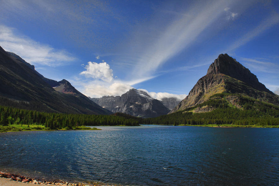 Mountain Photograph - Swiftcurrent Lake - Glacier NP by Shari Jardina