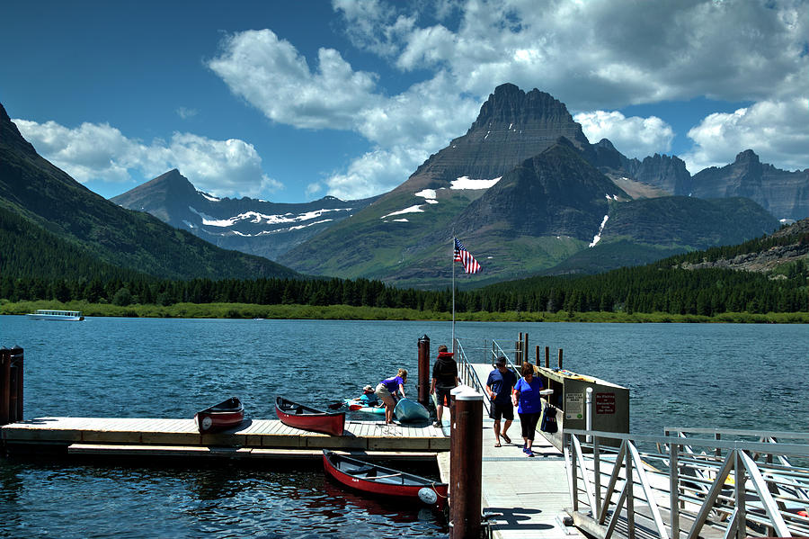 Swiftcurrent Lake Photograph by Lee Santa
