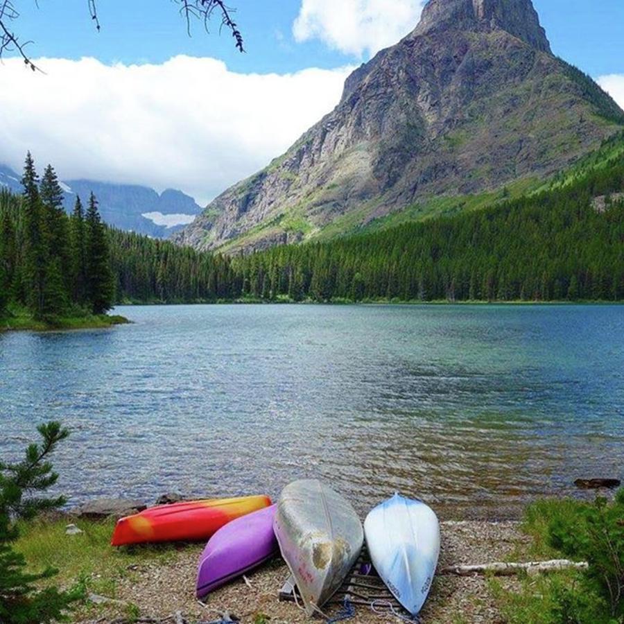 Mountain Photograph - #swiftcurrent #lake #loop #trail #canoe by Patricia And Craig