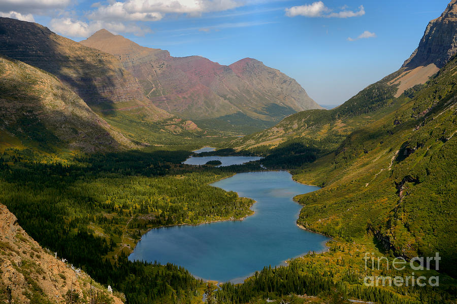 Swiftcurrent Lakes Of Many Glacier Photograph by Adam Jewell
