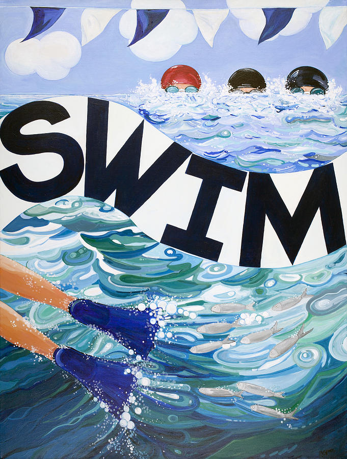Goggle Painting - Swim by Barbara Esposito