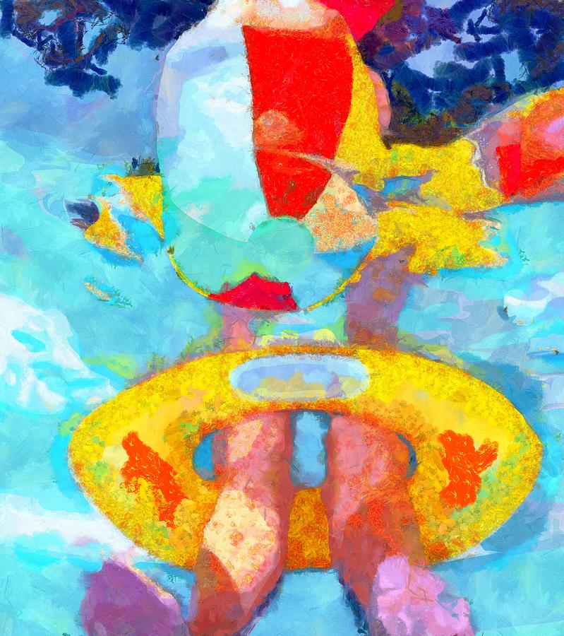 Swim Painting by Lelia DeMello