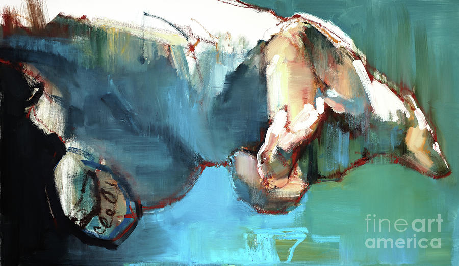 Polar Bear Painting - Swim by Mark Adlington