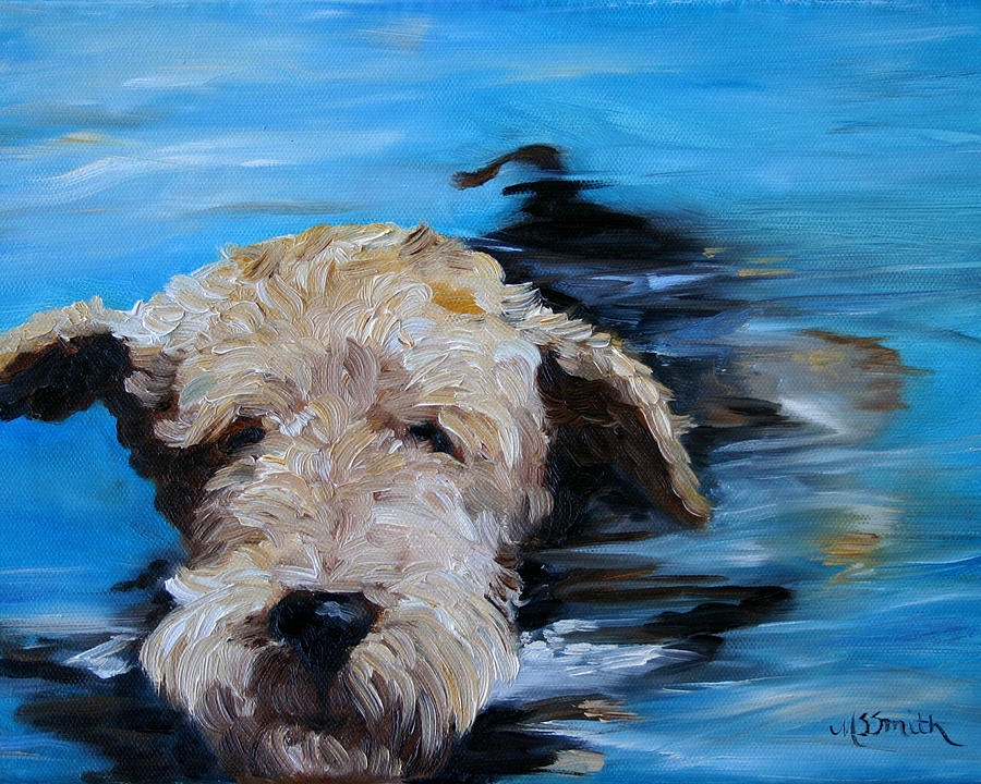 Animal Painting - Swim by Mary Sparrow