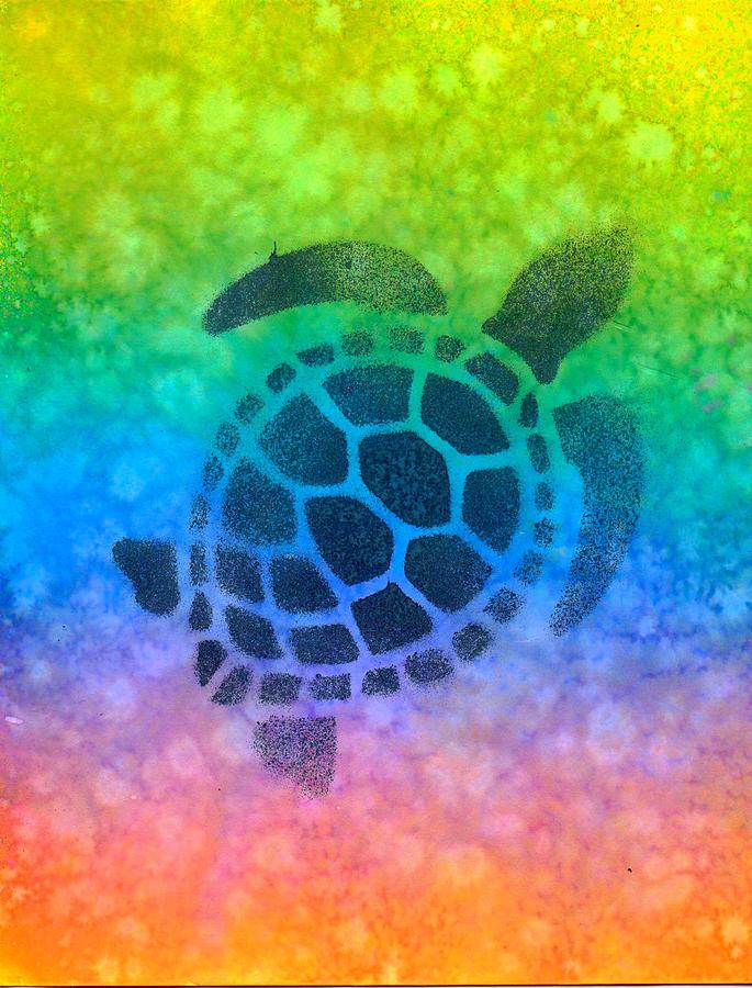 Turtle Painting - Swim Turtle by Sarah Krafft