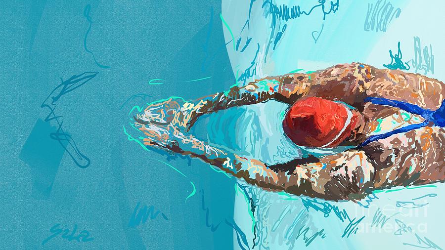 Summer Painting - Swim by Lidija Ivanek - SiLa