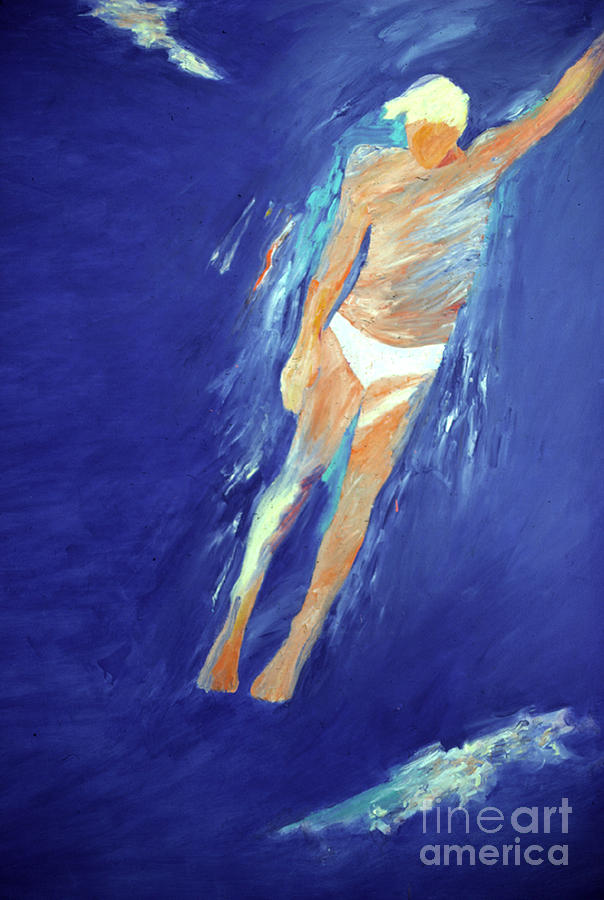 Water Painting - Swimmer Ascending by Lisa Baack