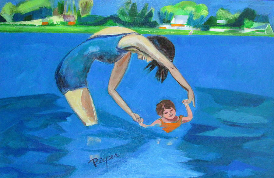 Swimmin Painting by Betty Pieper