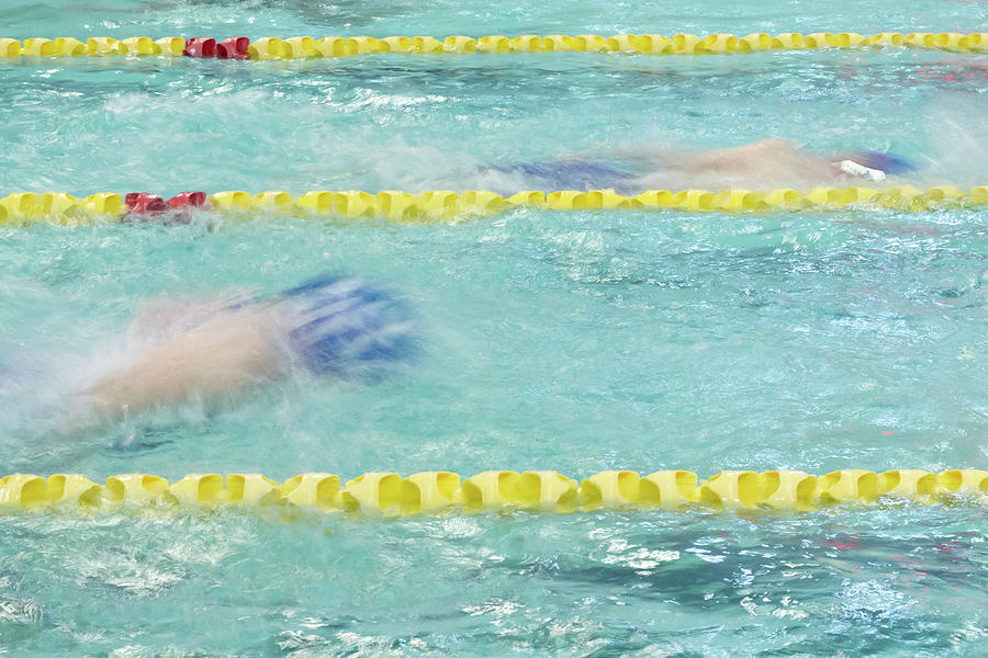 Swimming Competition at Indoor Pool Photograph by Erin Cadigan - Fine ...