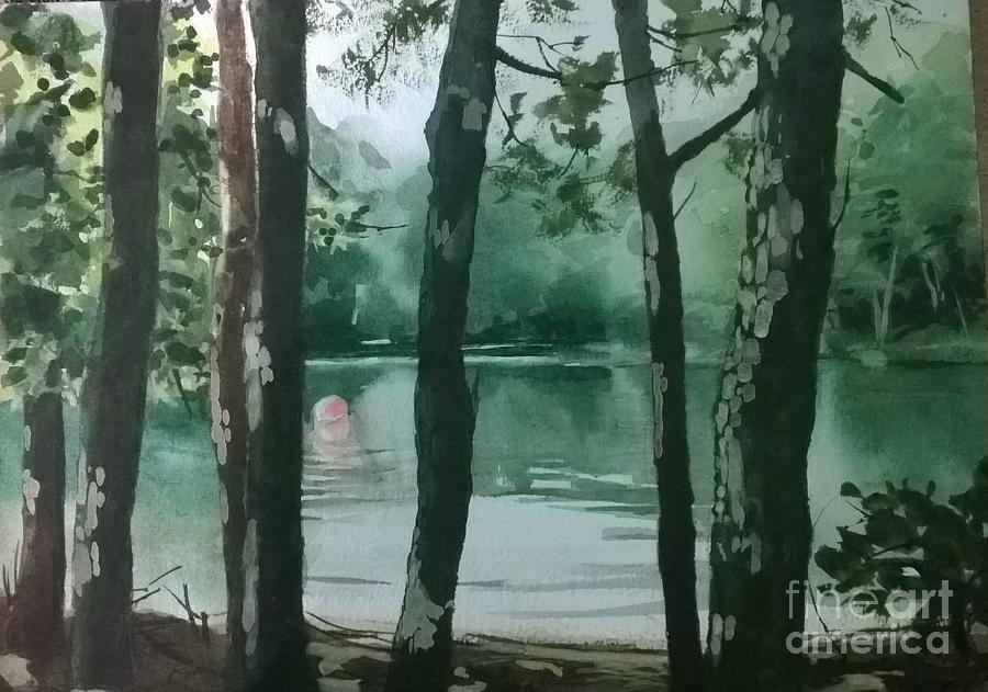 Swimming Hole Painting by Elizabeth Carr