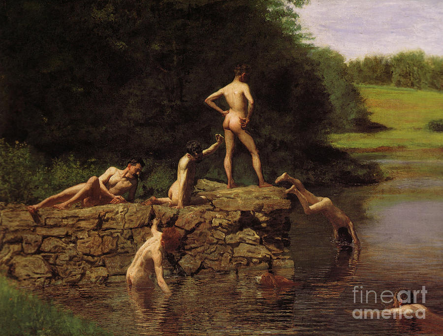 Swimming Hole Painting by Thomas Cowperthwait Eakins