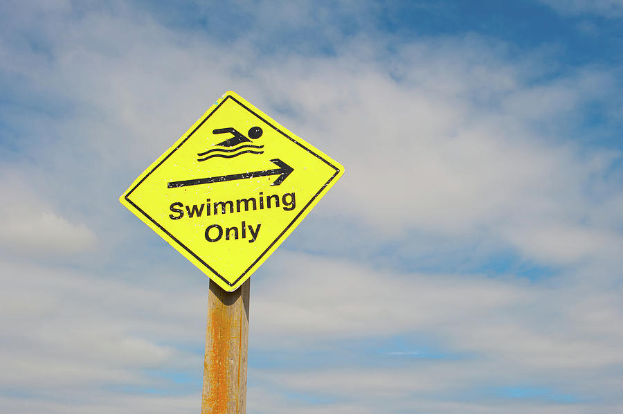 Swimming Sign Photograph by Helen Jackson