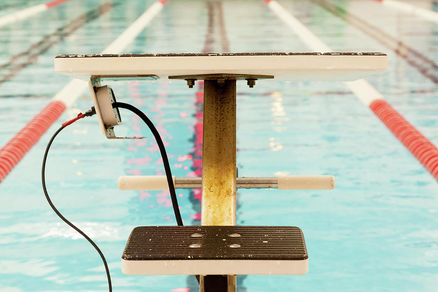 Swimming Starting Block at Indoor Pool Photograph by Erin Cadigan