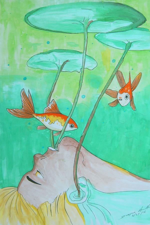 Swimming With Fishes Mixed Media