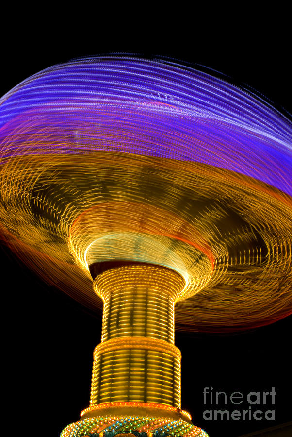 Swing Amusement Ride at night Photograph by Anthony Totah
