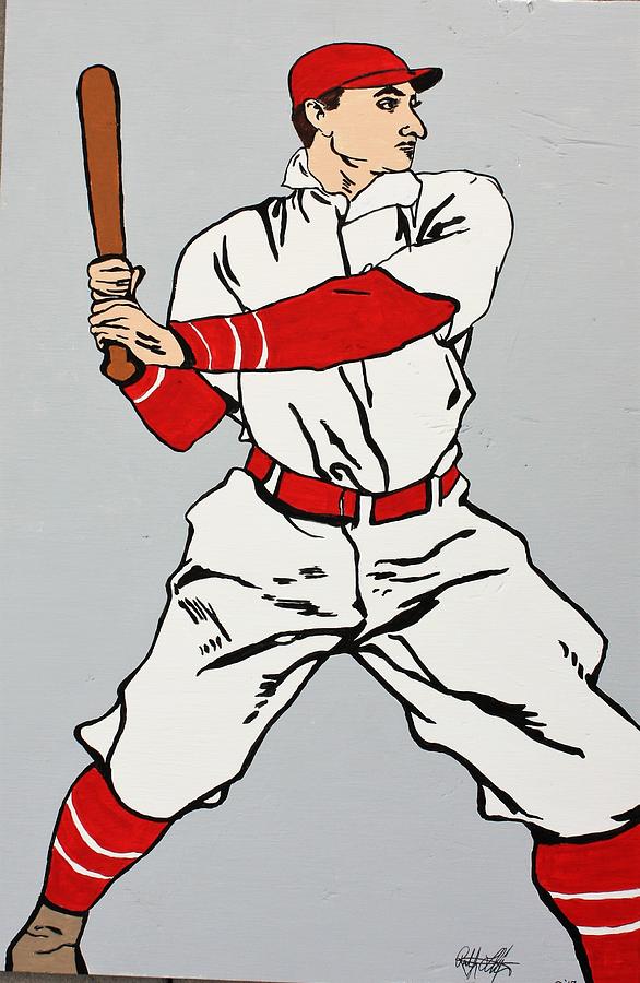 Baseball Painting - Swing Away by Ralph LeCompte