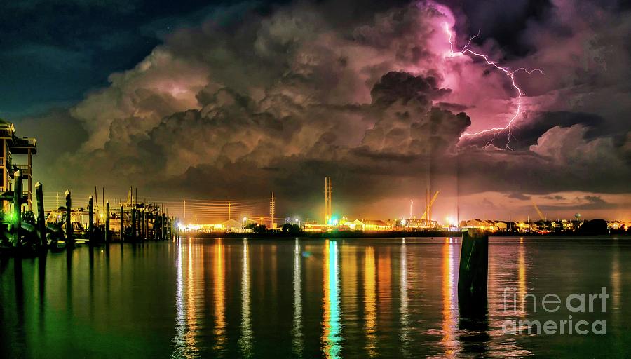 Swing Bridge lightning Photograph by DJA Images