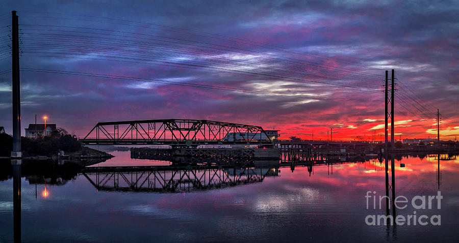 Swing Bridge Sunrise Photograph by DJA Images