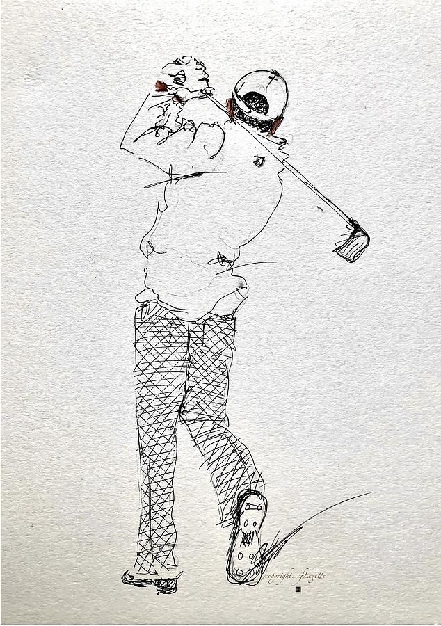 Perfect Swing Drawing by C F Legette