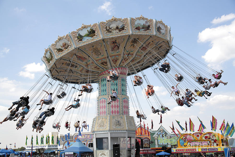 Swing Carousel at County Fair Photograph by William Kuta