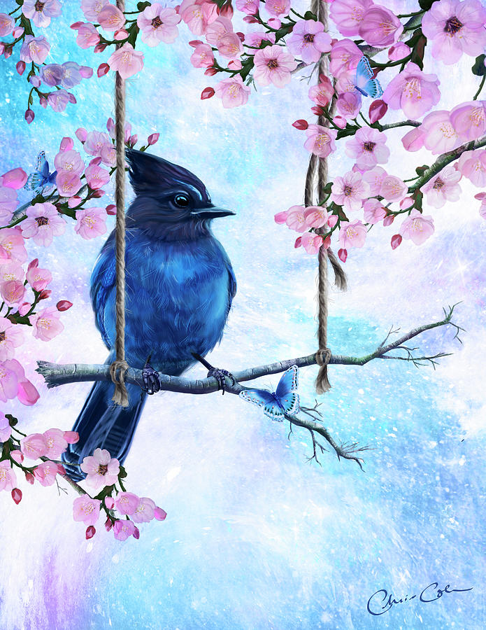 Spring Painting - Swing into Spring by Chris Cole