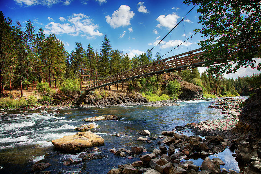 Swinging Bridge Riverside State Park Photograph by Hugh Smith