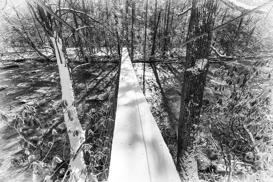 Swinging Bridge with Snow Photograph by Thomas R Fletcher