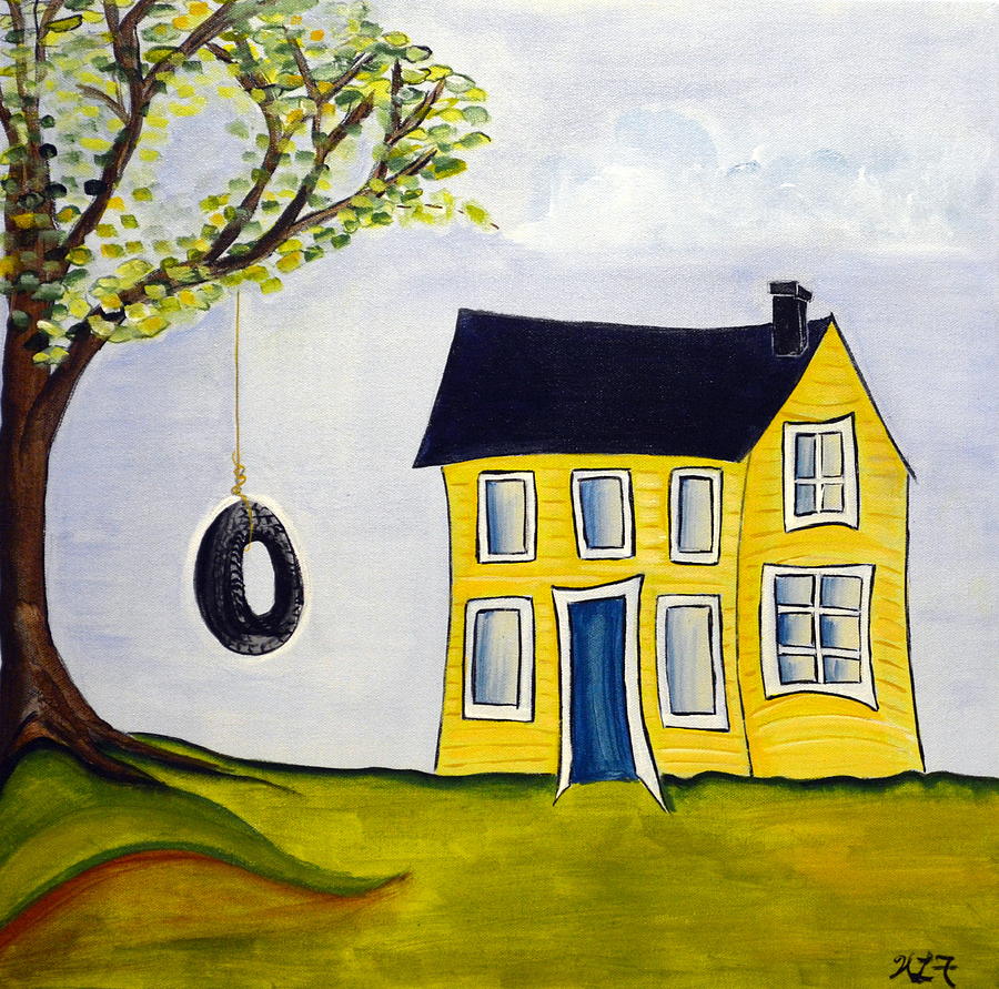 Swinging Painting by Heather Lovat-Fraser