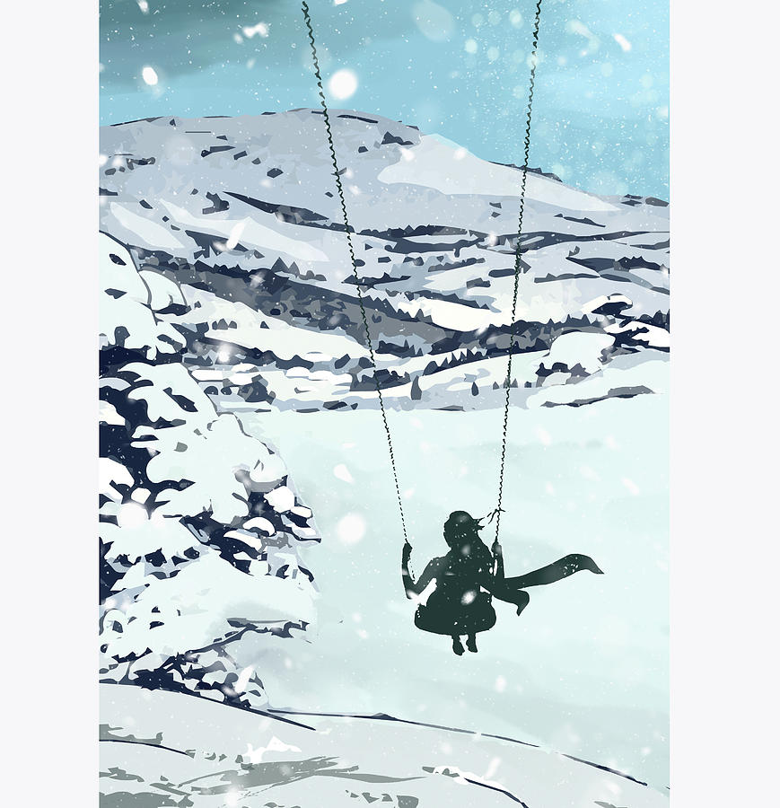 Swinging In The Snow Digital Art by Raffaello Saverio Padelletti