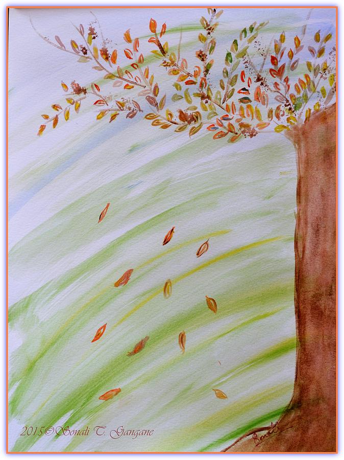 Swinging Leaves Painting by Sonali Gangane