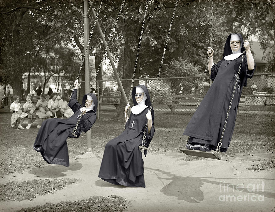 Swinging Nuns Photograph by Martin Konopacki Restoration