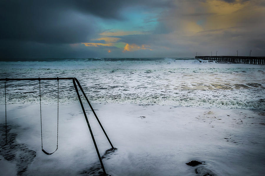 Sunset Photograph - Swings in Storm by Danna Dykstra-Coy by California Coastal Commission
