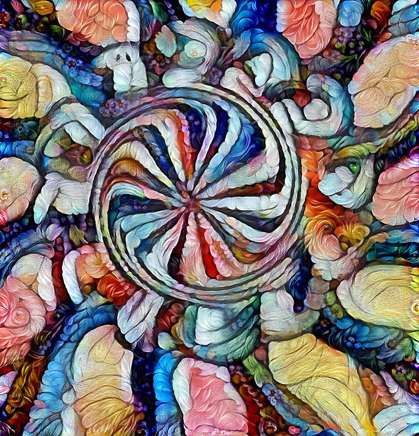 Clock Digital Art - Swirl 12 by Michael Taylor