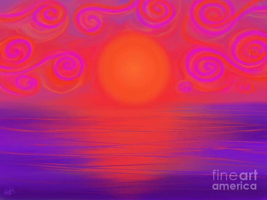 Swirled Sunset Painting by Roxy Riou