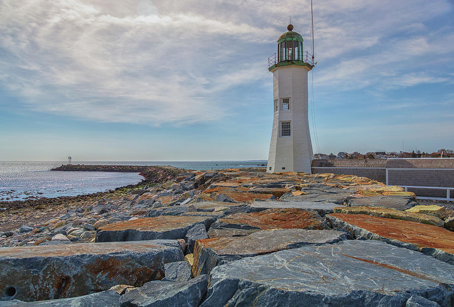 Swirling Clouds at Scituate Lighthouse Photograph by Brian MacLean