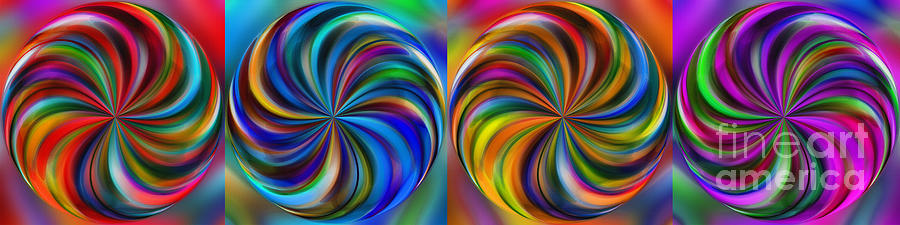 Primary Colors Digital Art - Swirling Colors Horizontal Collage by Kaye Menner by Kaye Menner