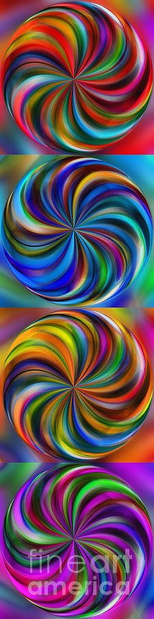 Primary Colors Digital Art - Swirling Colors Vertical Collage by Kaye Menner by Kaye Menner