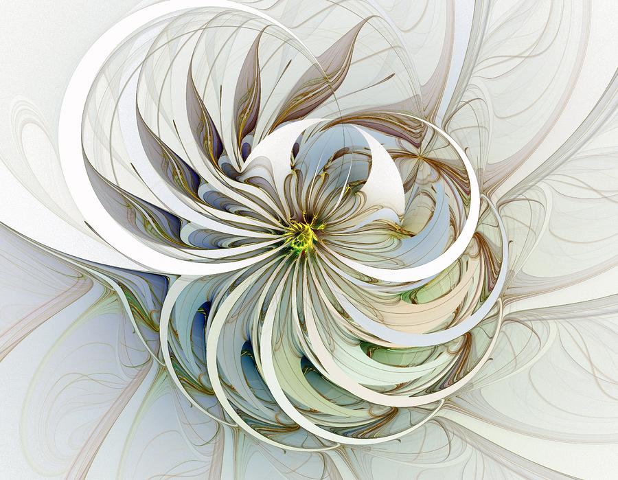 Abstract Digital Art - Swirling petals by Amanda Moore