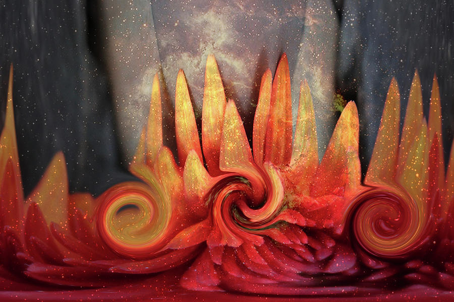 Swirling World in Space Digital Art by Linda Sannuti