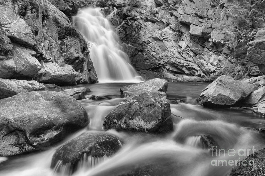 Swirls Below Falls Creek Falls Black And White Photograph by Adam Jewell