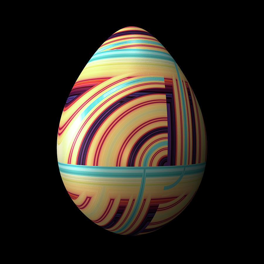 Swirly Easter Egg Digital Art by Hakon Soreide