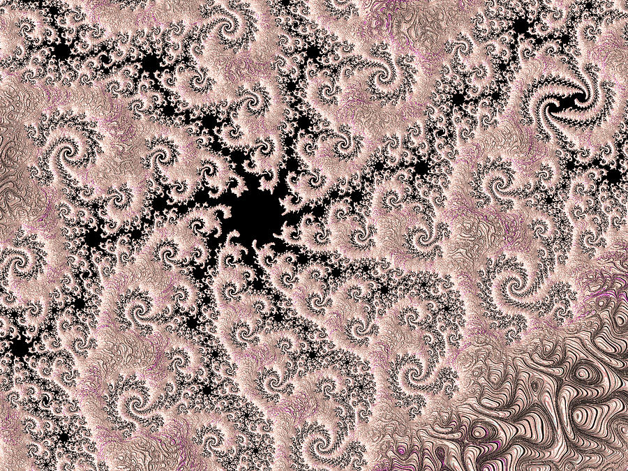 Swirly Digital Art - Swirly Pink Fractal 2 by Bonnie Bruno