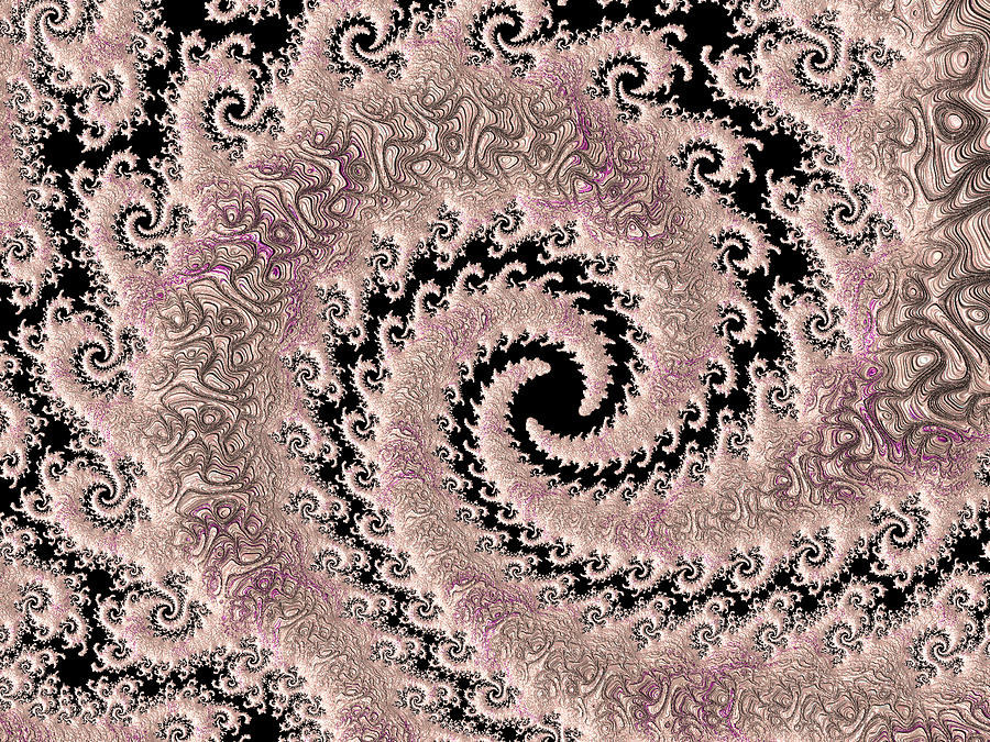 Pink Digital Art - Swirly Pink Fractal by Bonnie Bruno