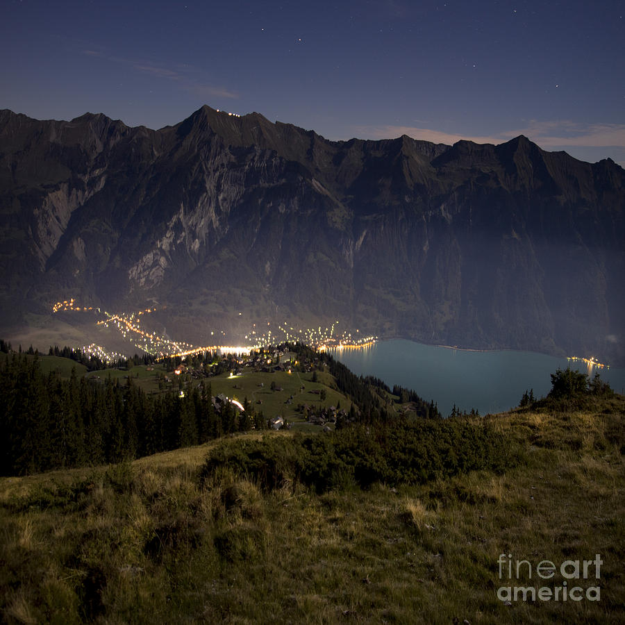 Mountain Photograph - Swiss Alps In The Night by Ang El