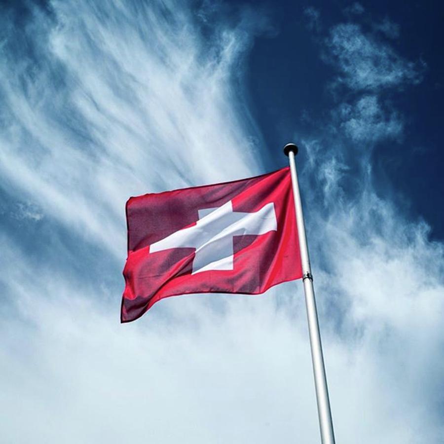 Flag Photograph - Swiss Flag by Aleck Cartwright